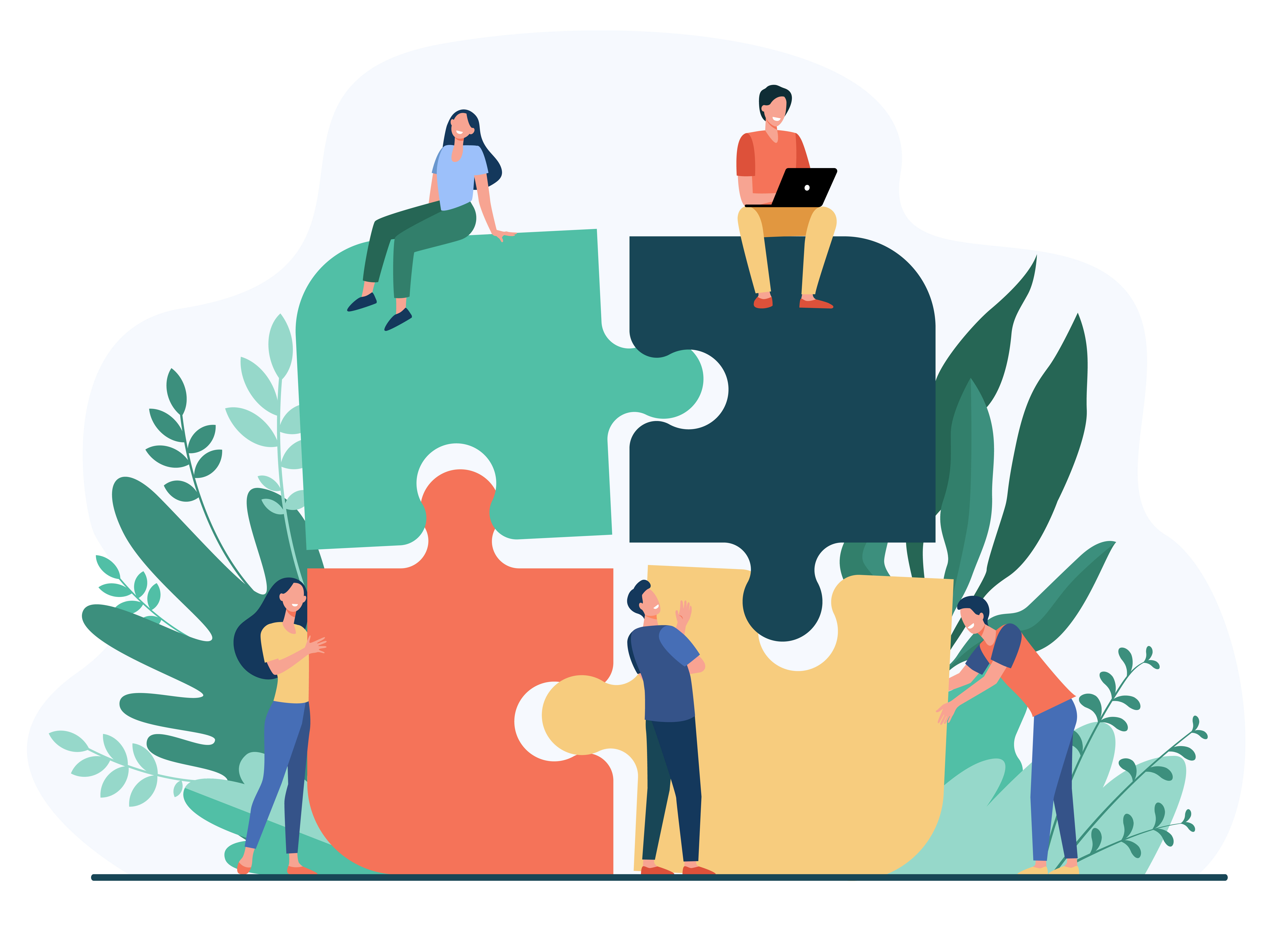 Vue d'une équipe collaborative